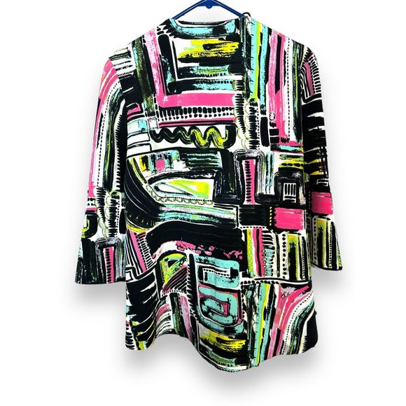 Multiples Abstract Chunky Button Blazer M - Picture 6 of 6